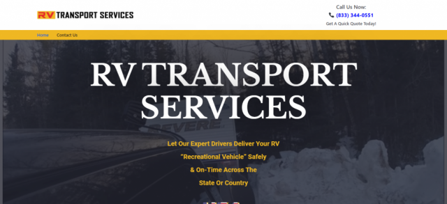 RV Transport Services Home Page